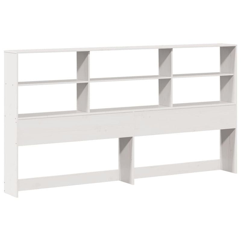 vidaXL fehér tömör fenyőfa könyvespolcos ágy matrac nélkül 180x200 cm