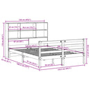 vidaXL viaszbarna tömör fa könyvespolcos ágy matrac nélkül 120 x 190cm