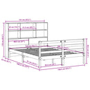 vidaXL viaszbarna tömör fa könyvespolcos ágy matrac nélkül 135 x 190cm
