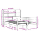 vidaXL viaszbarna tömör fa könyvespolcos ágy matrac nélkül 140 x 190cm