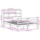 vidaXL viaszbarna tömör fa könyvespolcos ágy matrac nélkül 150 x 200cm