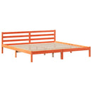 vidaXL viaszbarna tömör fa könyvespolcos ágy matrac nélkül 180 x 200cm