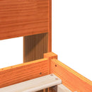 vidaXL viaszbarna tömör fa könyvespolcos ágy matrac nélkül 200 x 200cm