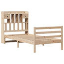 vidaXL tömör fenyőfa könyvespolcos ágy matrac nélkül 90 x 190 cm