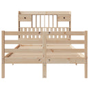 vidaXL tömör fenyőfa könyvespolcos ágy matrac nélkül 135 x 190 cm