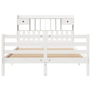 vidaXL fehér tömör fenyőfa könyvespolcos ágy matrac nélkül 140x190 cm