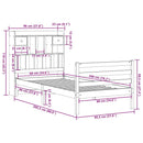 vidaXL tömör fenyőfa könyvespolcos ágy matrac nélkül 90 x 200 cm