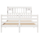 vidaXL fehér tömör fenyőfa könyvespolcos ágy matrac nélkül 150x200 cm