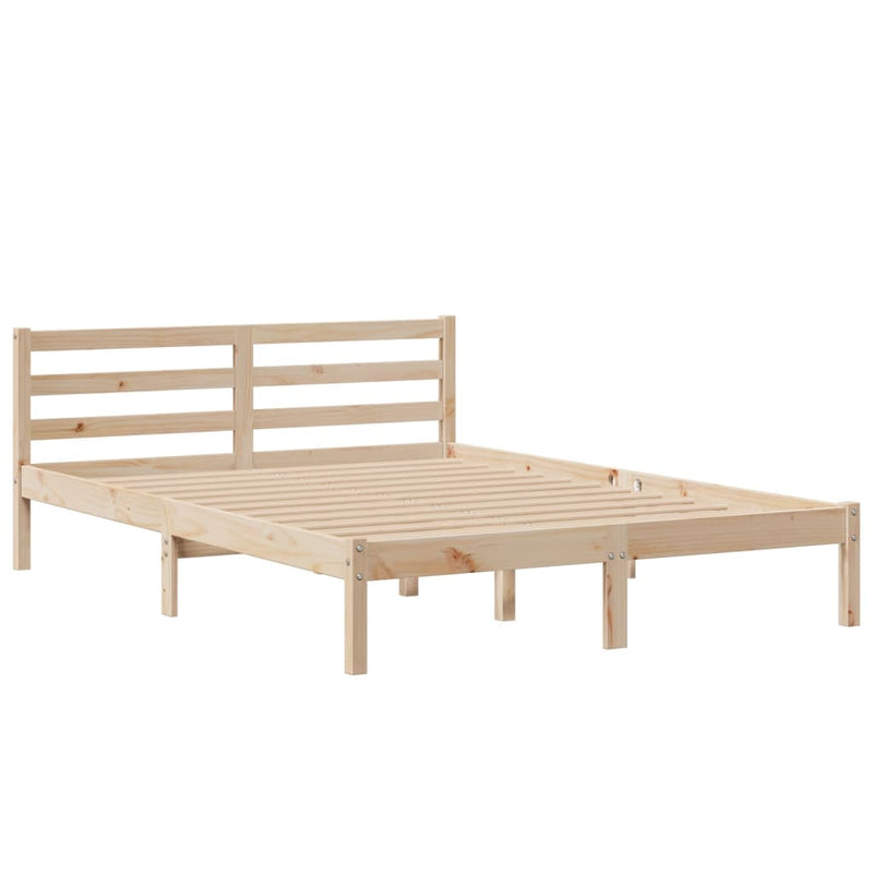 vidaXL tömör fenyőfa könyvespolcos ágy matrac nélkül 160 x 200 cm