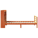vidaXL barna tömör fenyőfa könyvespolcos ágy matrac nélkül 75 x 190 cm