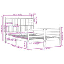 vidaXL barna tömör fenyőfa könyvespolcos ágy matrac nélkül 150 x 200cm