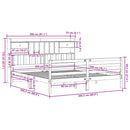 vidaXL barna tömör fenyőfa könyvespolcos ágy matrac nélkül 200 x 200cm