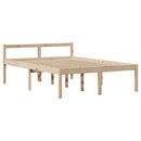 vidaXL tömör fenyőfa könyvespolcos ágy matrac nélkül 135 x 190 cm