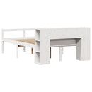 vidaXL fehér tömör fenyőfa könyvespolcos ágy matrac nélkül 135x190 cm