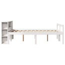 vidaXL fehér tömör fenyőfa könyvespolcos ágy matrac nélkül 140x190 cm