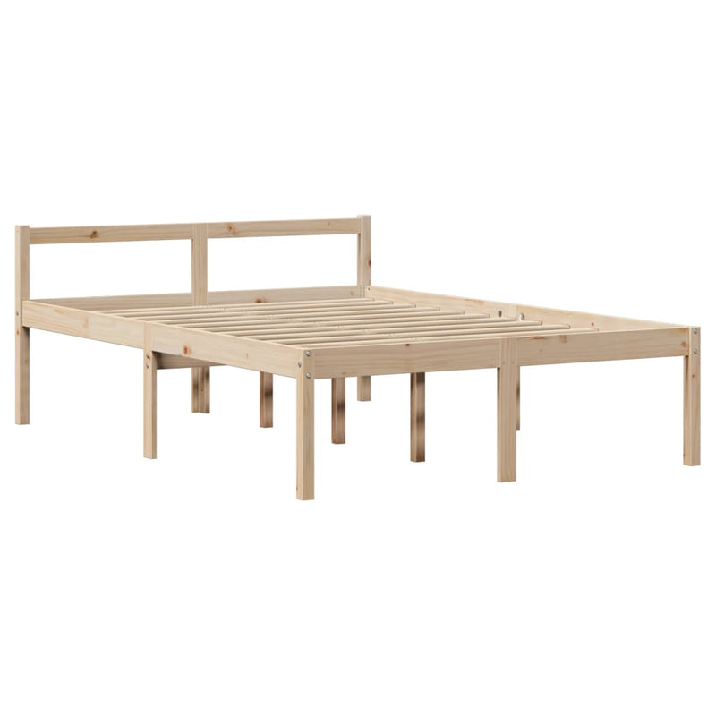 vidaXL tömör fenyőfa könyvespolcos ágy matrac nélkül 140 x 200 cm