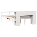 vidaXL fehér tömör fenyőfa könyvespolcos ágy matrac nélkül 150x200 cm