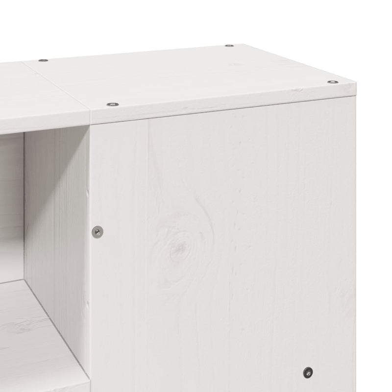 vidaXL fehér tömör fenyőfa könyvespolcos ágy matrac nélkül 150x200 cm