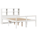 vidaXL fehér tömör fenyőfa könyvespolcos ágy matrac nélkül 140x190 cm