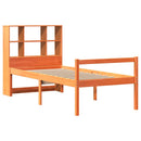 vidaXL viaszbarna tömör fa könyvespolcos ágy matrac nélkül 75 x 190 cm