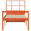 vidaXL viaszbarna tömör fa könyvespolcos ágy matrac nélkül 75 x 190 cm