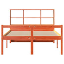 vidaXL viaszbarna tömör fa könyvespolcos ágy matrac nélkül 140 x 190cm