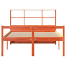 vidaXL viaszbarna tömör fa könyvespolcos ágy matrac nélkül 120 x 200cm