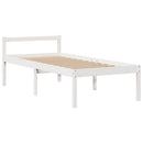 vidaXL fehér tömör fenyőfa könyvespolcos ágy matrac nélkül 75 x 190 cm