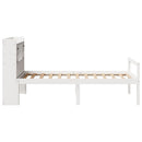 vidaXL fehér tömör fenyőfa könyvespolcos ágy matrac nélkül 90 x 190 cm