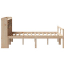 vidaXL tömör fenyőfa könyvespolcos ágy matrac nélkül 135 x 190 cm