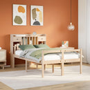 vidaXL tömör fenyőfa könyvespolcos ágy matrac nélkül 135 x 190 cm