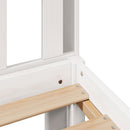 vidaXL fehér tömör fenyőfa könyvespolcos ágy matrac nélkül 135x190 cm