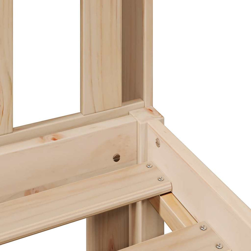 vidaXL tömör fenyőfa könyvespolcos ágy matrac nélkül 140 x 190 cm