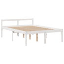 vidaXL fehér tömör fenyőfa könyvespolcos ágy matrac nélkül 140x200 cm