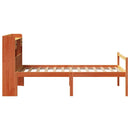 vidaXL barna tömör fenyőfa könyvespolcos ágy matrac nélkül 75 x 190 cm