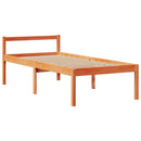 vidaXL barna tömör fenyőfa könyvespolcos ágy matrac nélkül 75 x 190 cm