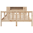 vidaXL tömör fenyőfa könyvespolcos ágy matrac nélkül 120 x 190 cm