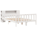 vidaXL fehér tömör fenyőfa könyvespolcos ágy matrac nélkül 160x200 cm