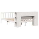 vidaXL fehér tömör fenyőfa könyvespolcos ágy matrac nélkül 160x200 cm