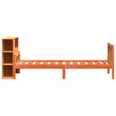 vidaXL viaszbarna tömör fa könyvespolcos ágy matrac nélkül 75 x 190 cm