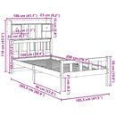 vidaXL tömör fenyőfa könyvespolcos ágy matrac nélkül 100 x 200 cm