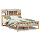 vidaXL tömör fenyőfa könyvespolcos ágy matrac nélkül 160 x 200 cm