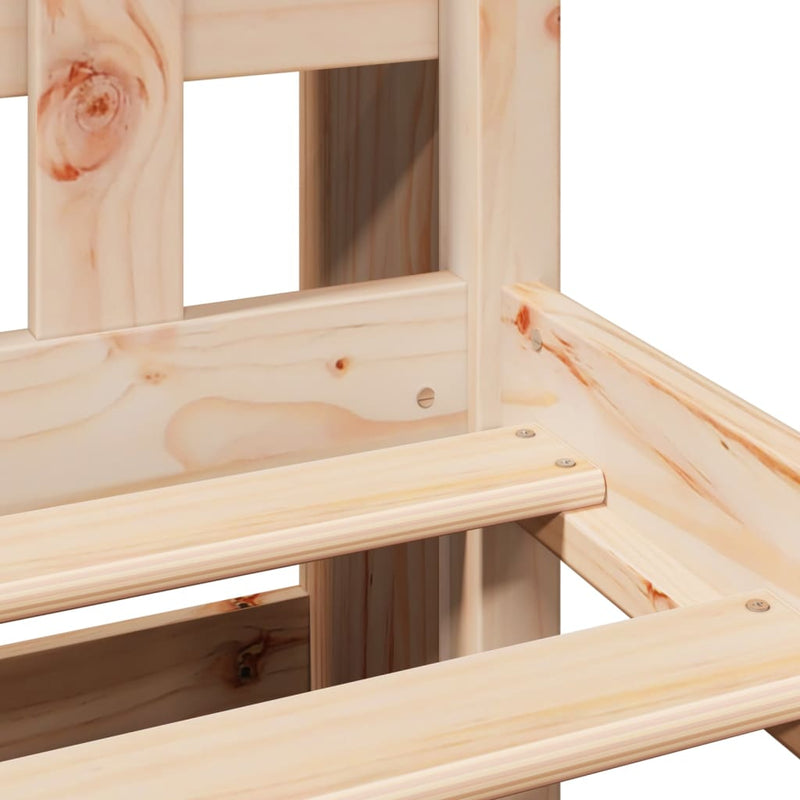 vidaXL tömör fenyőfa könyvespolcos ágy matrac nélkül 160 x 200 cm