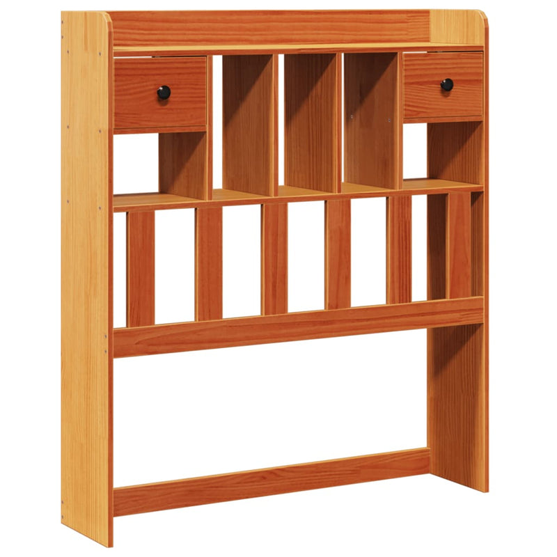 vidaXL barna tömör fenyőfa könyvespolcos ágy matrac nélkül 75 x 190 cm