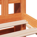 vidaXL barna tömör fenyőfa könyvespolcos ágy matrac nélkül 150 x 200cm