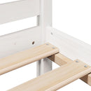 vidaXL fehér tömör fenyőfa könyvespolcos ágy matrac nélkül 135x190 cm