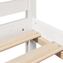 vidaXL fehér tömör fenyőfa könyvespolcos ágy matrac nélkül 140x200 cm