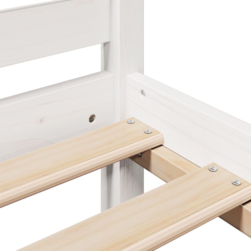 vidaXL fehér tömör fenyőfa könyvespolcos ágy matrac nélkül 140x200 cm