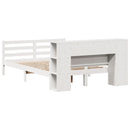 vidaXL fehér tömör fenyőfa könyvespolcos ágy matrac nélkül 150x200 cm