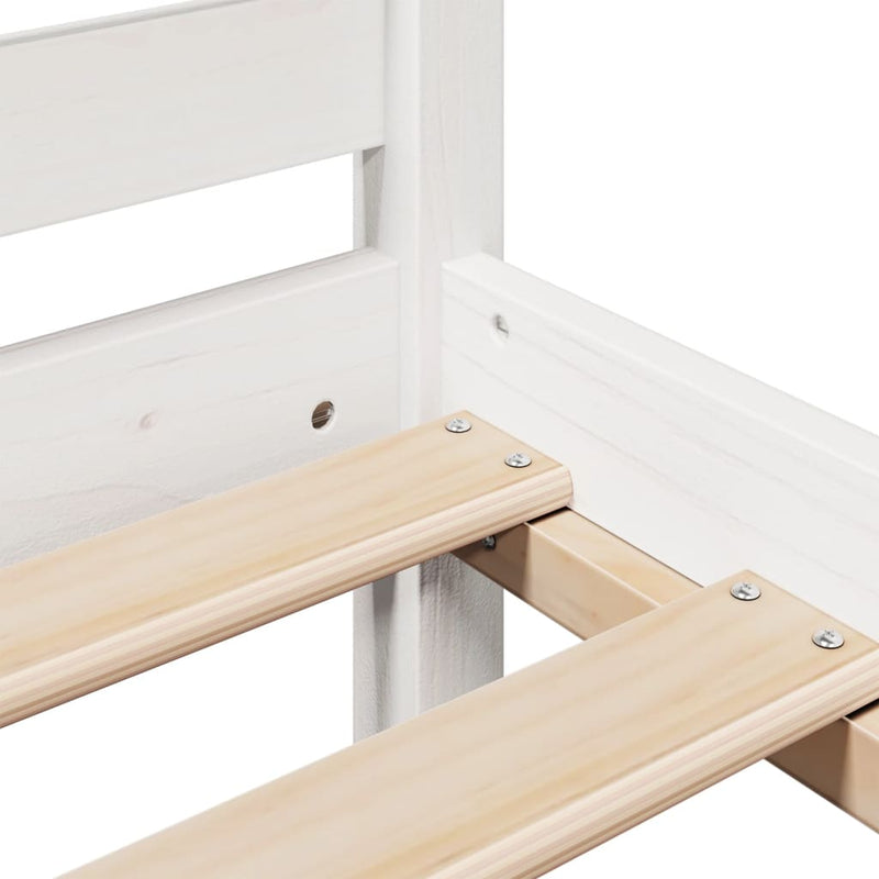 vidaXL fehér tömör fenyőfa könyvespolcos ágy matrac nélkül 150x200 cm